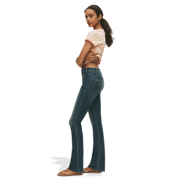 MOTHER Patch Pocket Insider Sneak High-Rise Flare Jeans 23 - Picture 2 of 6